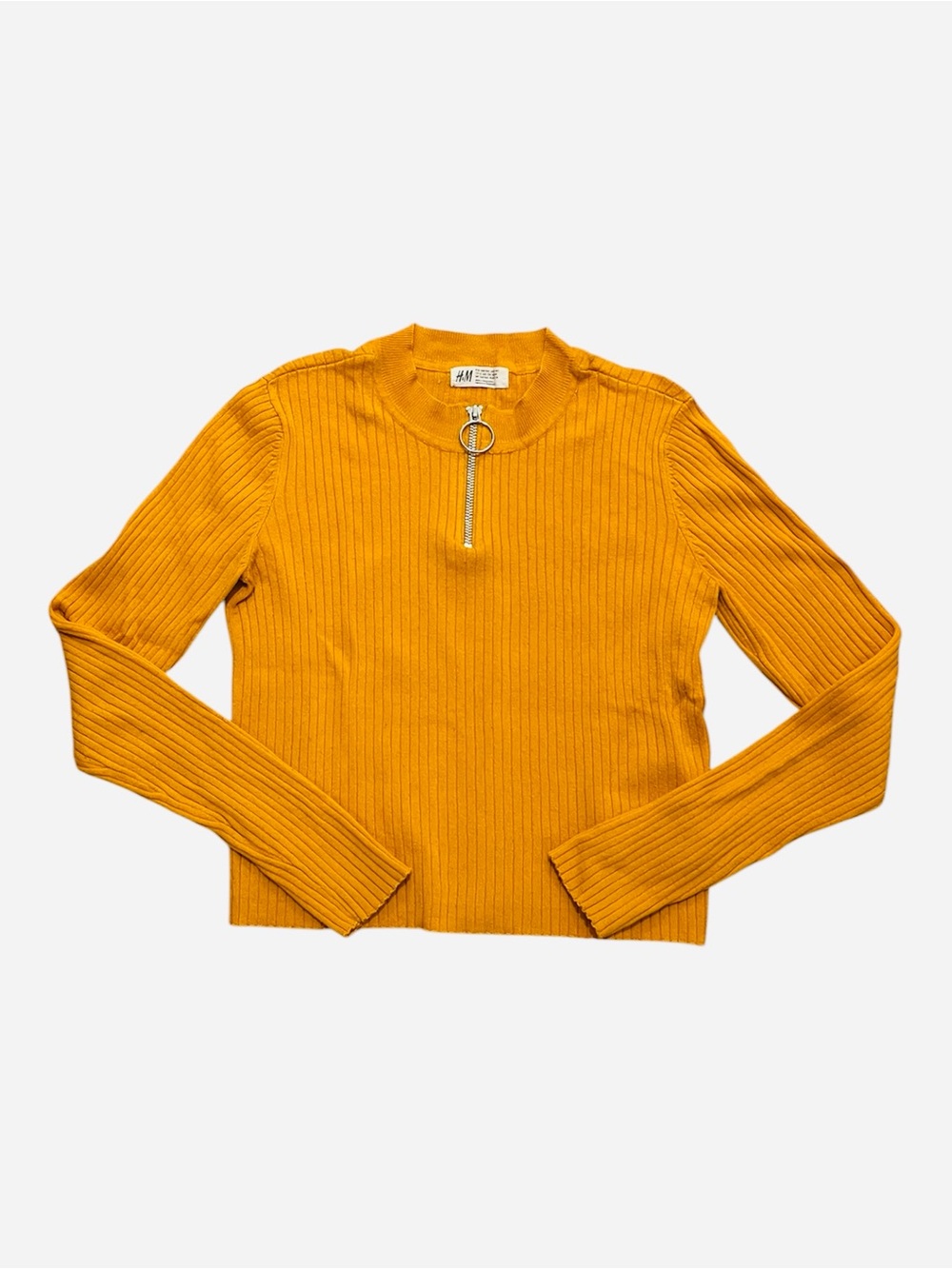 H&M 12-14 Ribbed Knit Long Sleeve Top